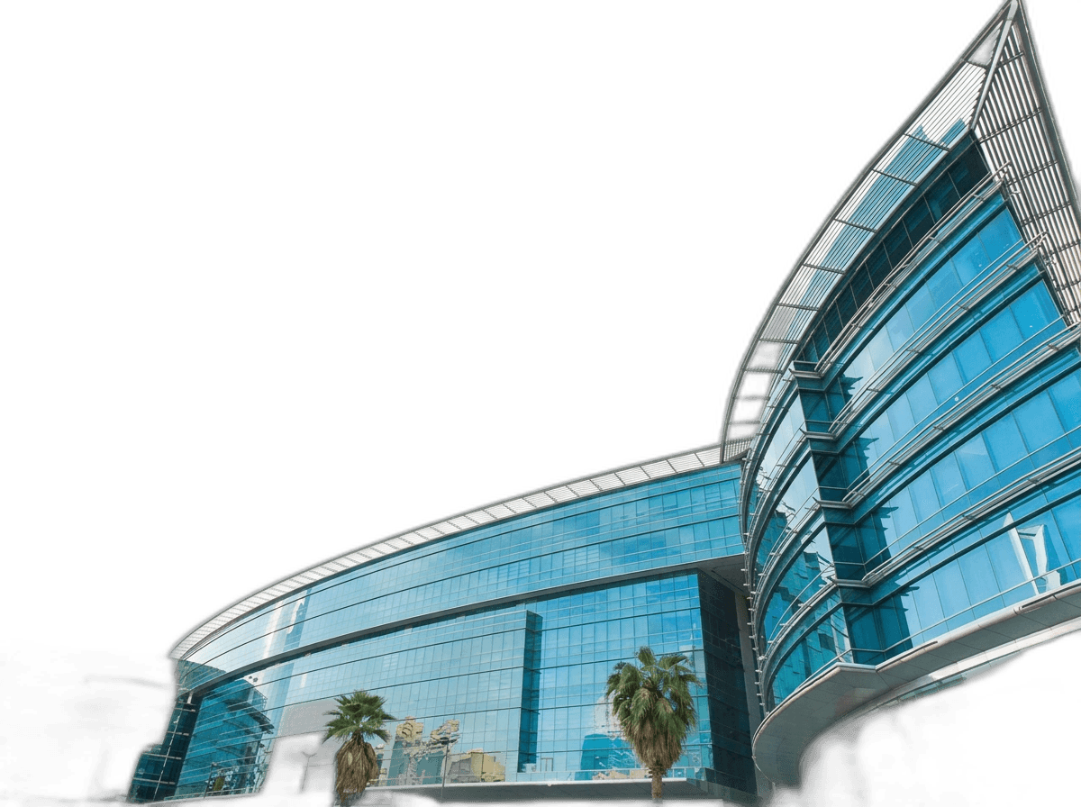 Illuminated commercial building at night